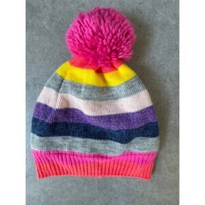 BabyGap Unity Stripe Pink Beanie Hat Pink Pom-Pom